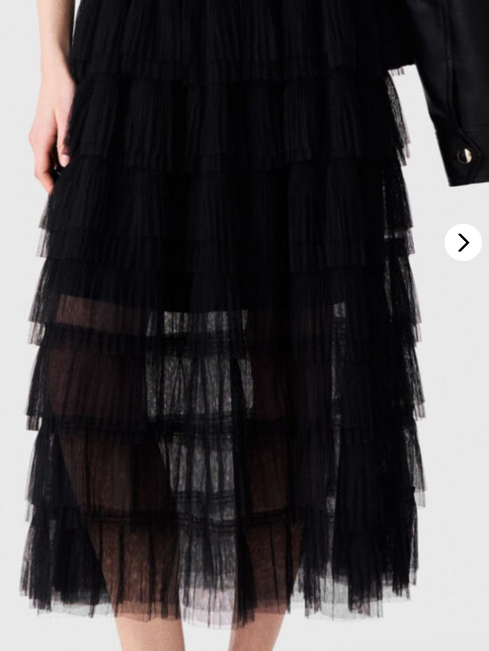 Maje Tulle Black Midi Skirt NWT Size 40 or Size Large Designer Luxury - Picture 4 of 10